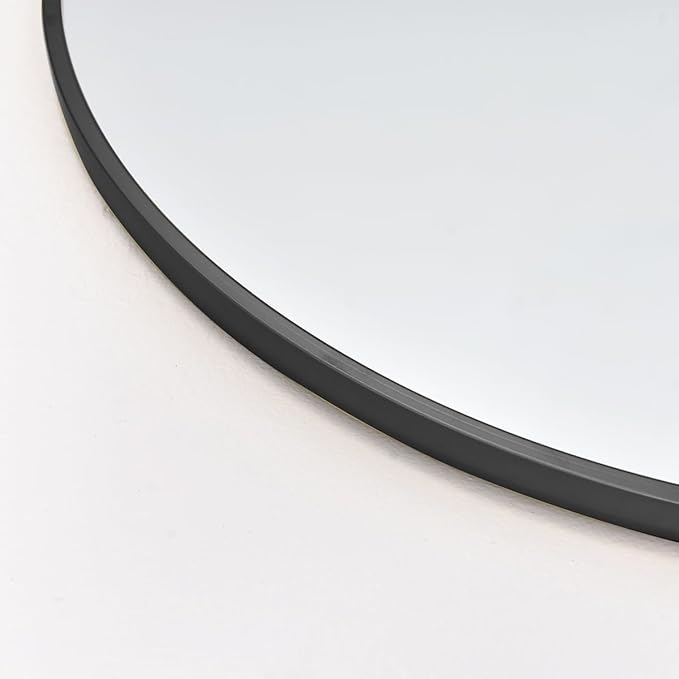 ALU-4690 Arched Full Length Mirror 90"x46" Full Body Floor Mirror Standing Hanging or Leaning Wall, Arch Wall Mirror with Stand Aluminum Alloy Frame for Bedroom Cloakroom Black