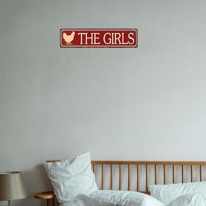 Funny Metal Tin Sign Vintage The Girls Sign For Home, Street, Shop, Garage, Bar, Farm, Garden Wall Decor 16x4 Inches
