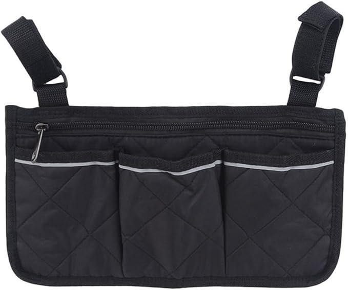 Camping Armrest Storage Bag, Chair Armrest Organizer, Car Seat Hanging Bag, Extended Back Buckle Canvas Beach Chair StorageBag, Side HangingBag For Bedside/Outdoor/Beach/Camping(gray)