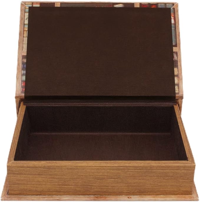 PACOLO Decorative Book Boxes, Faux Wood cover Storage for Hidden Jewelry, Money, and Cash