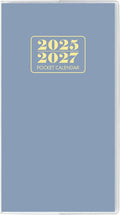 Pocket Calendar 2025-2027, Monthly Purse Planner (6.7" x 3.7") Runs from July 2025 to December 2027, Solid Blue Pocket Calendar with PVC Cover for Planning, Organizing, and Office Use