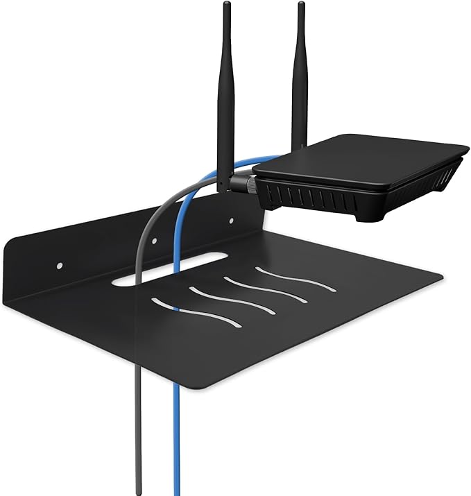 Steel Floating Shelves for Wall,Small Wall Shelf，Suitable for Bedroom, Living Room, Bathroom, Kitchen, Office (Black, 9.06x6.89 in)