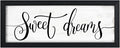 YPY Sweet Dreams Wall Decor Sign: Bedroom Wall Art Above Bed Farmhouse Sign Decorations for Master Guest Room Dormitory Black Frame Hanging