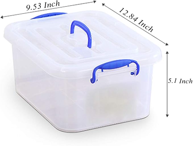 9 Quart Clear Storage Latch Bins with Lids/Handle, Plastic Clear Stackable Box, 9-Liter (2 Pack)