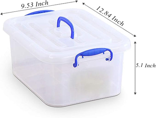 9 Quart Clear Storage Latch Bins with Lids/Handle, Plastic Clear Stackable Box, 9-Liter (2 Pack)