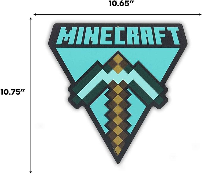 Open Road Brands Minecraft Pickaxe Metal Wall Art - Fun Minecraft Sign for Game Room or Bedroom