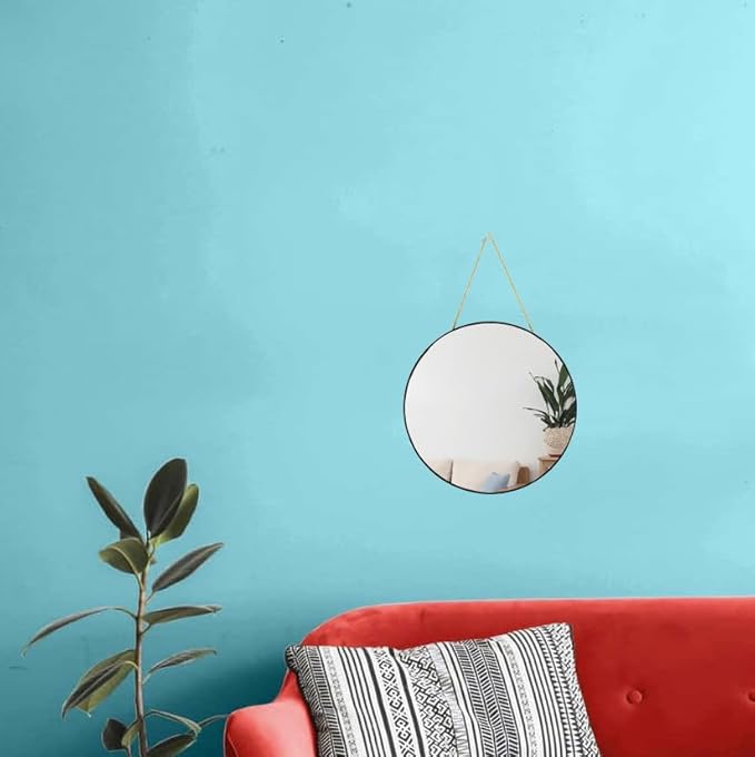 Small Round Wall Mirror,Bathroom Mirror (Black, 11.8 in.)