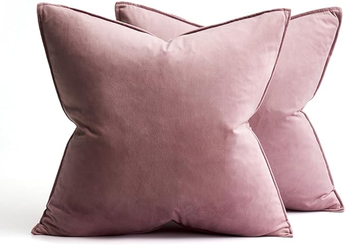 MIULEE Jam Velvet Throw Pillow Covers 18x18 Soft Decorative Solid Square Cushion Cases Pack of 2 Modern Luxury Home Decor for Couch, Sofa, Bedroom