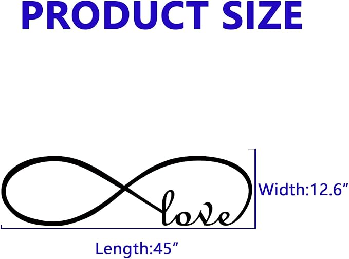 Love Quotes Wall Decals for Bedroom: Inspirational Positive Vinyl Art Wall Stickers for Home Bathroom Living Room - Love Infinity 45" X 12.6"