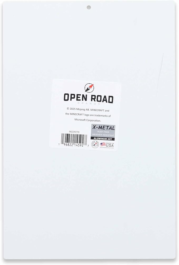 Open Road Brands Minecraft Blue Sky Scene Metal Wall Decor - Fun Minecraft Sign for Bedroom or Game Room