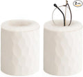 Mkono Plush Lined Eyeglasses Holder Protective Glasses Holder Stand Case Anti-scratch Glasses Storage Organizer for Table, Desk, Nightstand, Office, Ivory, Set of 2