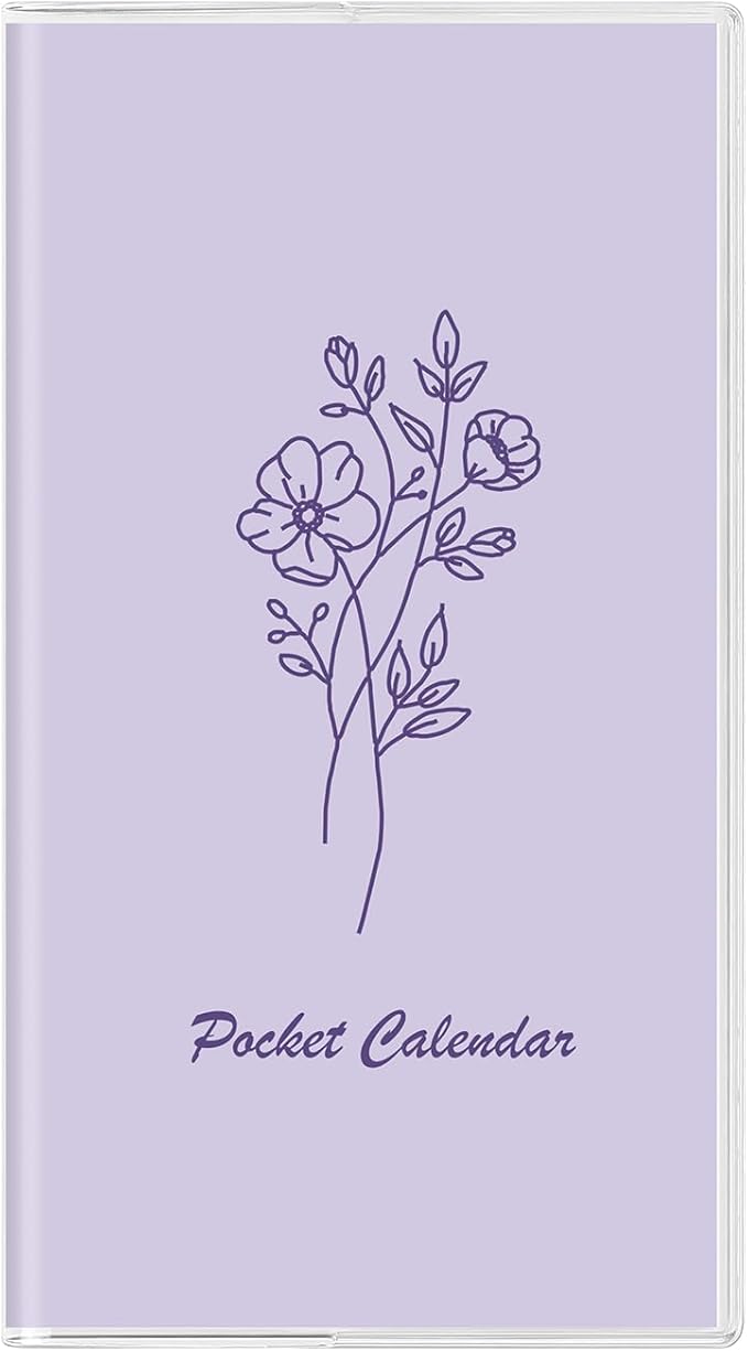 Pocket Calendar 2026-2027, Pocket Planner 2026-3.7" x 6.7" - Runs from January 2026 Until December 2027, Monthly Planner 2026-2027 with PVC Cover for Planning, Purple