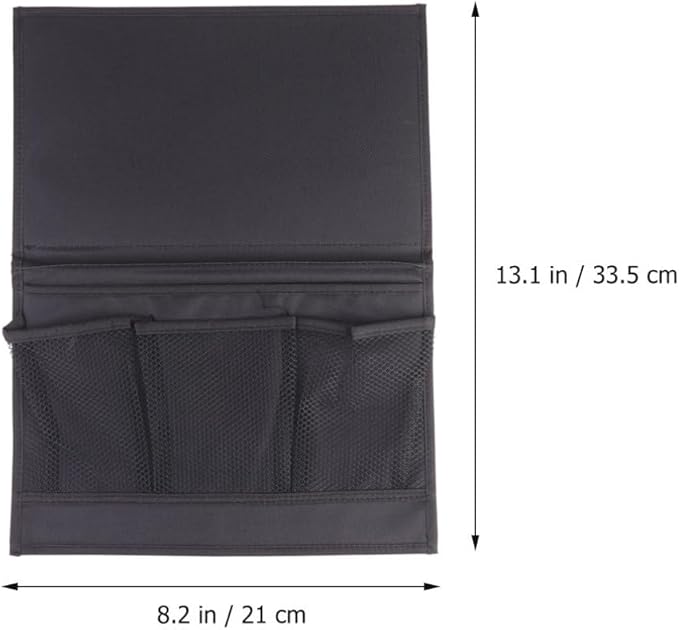 Luxshiny Convenient Black Hanging Pouch for Bedside Storage Capacity Organizer for Phone Chargers Books and More for Sofa Dorm Hospital and Home Use