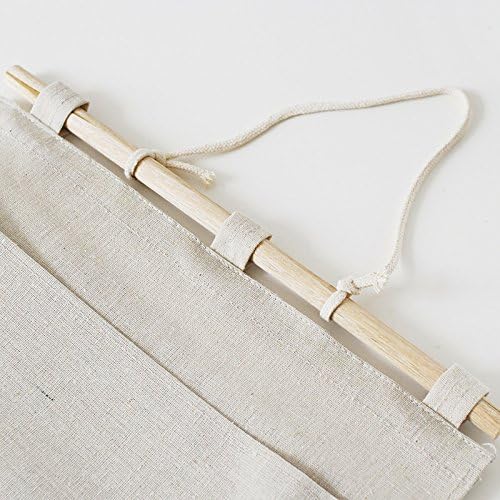 Co-link Linen/Cotton Fabric Wall Door Cloth Hanging Storage Pockets Books Organizational Back to School Office Bedroom kitchen rectangle Home Organizer Gift (4 Pockets)