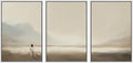 MUDECOR Framed Wall Art Print Set Serene Coastal Landscape Minimalist Illustrations Modern Art Boho Decorative Colorful Chic for Living Room, Bedroom, Office - 16"x24"x3 White