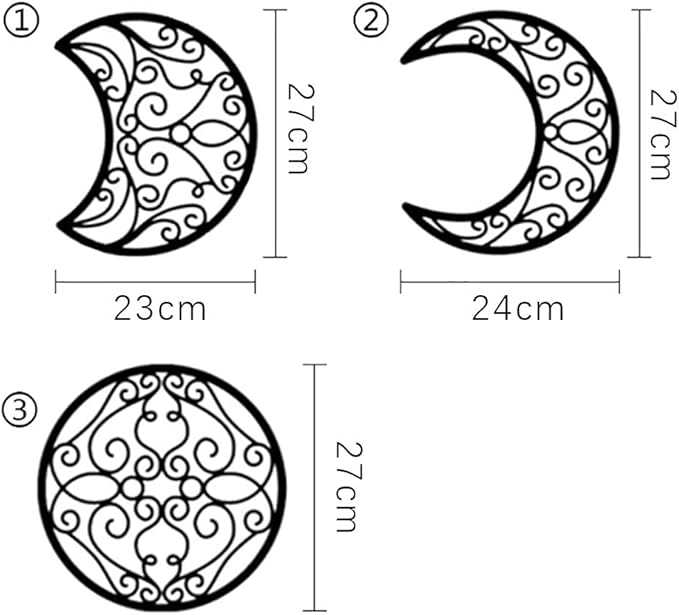 DYBOHF Room Decoration, 5 Pieces, Wall Decoration, Bedroom Decor, North Europe Wood Phase Moon Moon Indoor Bedroom Home Wall Decoration Bohemian (Black)