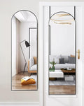 Door Arch Mirror - Over The Door 48x14 Full Length Mirror For Bedroom, Living Room or Closet - Black