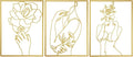 GOKURVG Wall Art Over Bed Wall Decor 3Pcs Metal Wall Art Above the Bed Wall Decor Minimalist Single Line Art Flower Woman Wall Art Gold Room Decor for Bedroom Modern Wall Art for Indoor 16.5x12.5in