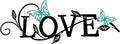 Metal Butterfly Love Sign Wall Decor Metal Black Love Word Sign Rustic Home Letter Ornament Cutout Teal Bedroom Decor for Home Office Living Room Hanging Wall Decorations 14 x 5 Inch