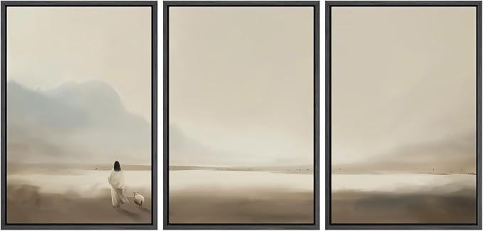 MUDECOR Framed Wall Art Print Set Serene Coastal Landscape Minimalist Illustrations Modern Art Boho Decorative Colorful Chic for Living Room, Bedroom, Office - 16"x24"x3 Black