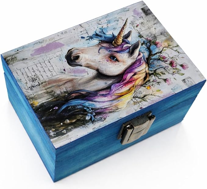 RK Collections Trinket Boxes Small Jewelry Keepsake Box (Unicorn)