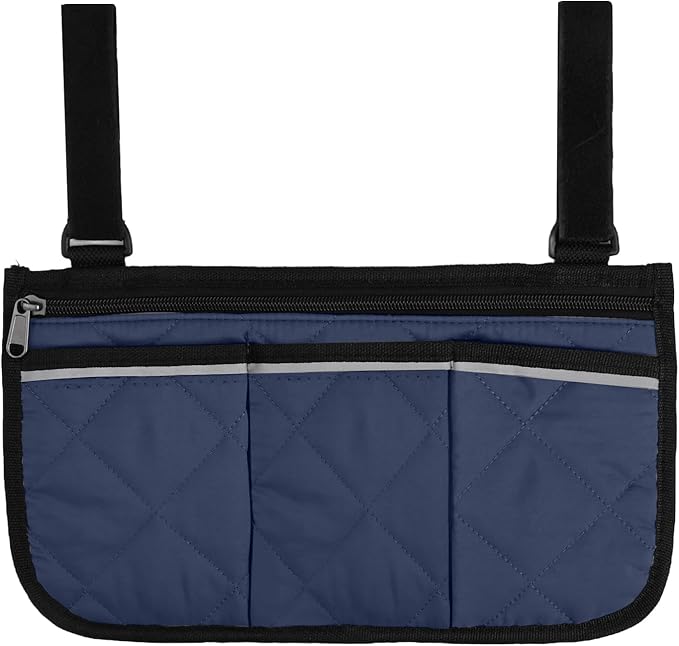 Camping Armrest Storage Bag, Chair Armrest Organizer, Car Seat Hanging Bag, Extended Back Buckle Canvas Beach Chair StorageBag, Side HangingBag For Bedside/Outdoor/Beach/Camping(blue)