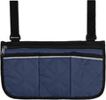 Camping Armrest Storage Bag, Chair Armrest Organizer, Car Seat Hanging Bag, Extended Back Buckle Canvas Beach Chair StorageBag, Side HangingBag For Bedside/Outdoor/Beach/Camping(blue)
