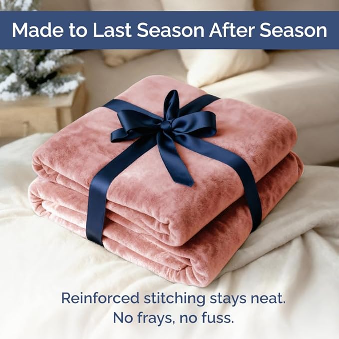 Ultra Soft Fleece Blanket Twin Size - Flannel Fleece Luxury Twin Blanket - Lightweight for Couch Bed Chair - Thick, Warm & Breathable - All Season Cozy Fuzzy, Anti-Static Microplush Bedding, Rose Pink