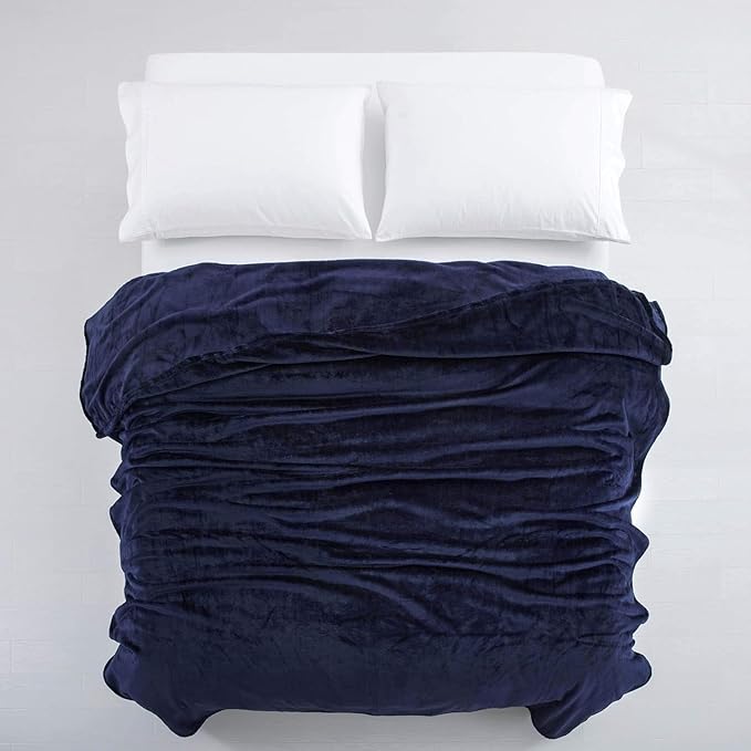 IR Imperial Rooms Fleece Blanket 2 Pack - Super Soft Fluffy Navy Throw Blanket for Sofa and Bed - Warm and Cozy Lightweight 400 GSM Microfiber Bed Throws Blankets, 50x60 Inches (Throw/Travel)