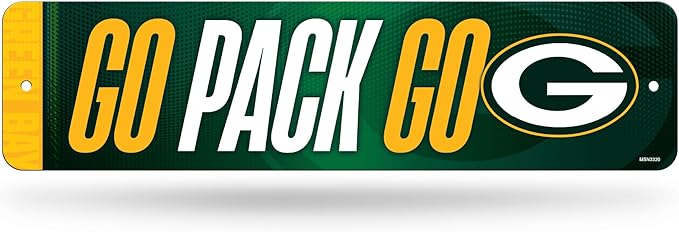 Rico Industries NFL Football Metal Street Sign 4" x 15" Home Décor - Bedroom - Office