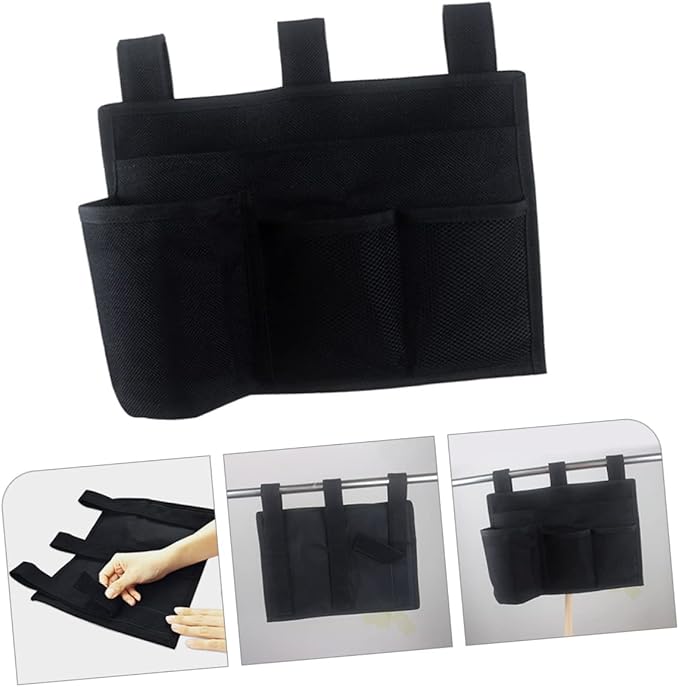 Healifty Bedside Hanging Organizer Bag for Dorm Rooms Multipurpose Storage Pouch with Multiple Pockets for Phones Chargers Books Sundries for Rooms Living
