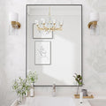Koonmi Black Mirrors for Wall, 30x30 Inch Bathroom Mirror, Rectangular Wall Mirror for Living Room Bedroom Bathroom, Hangs Horizontally or Vertically