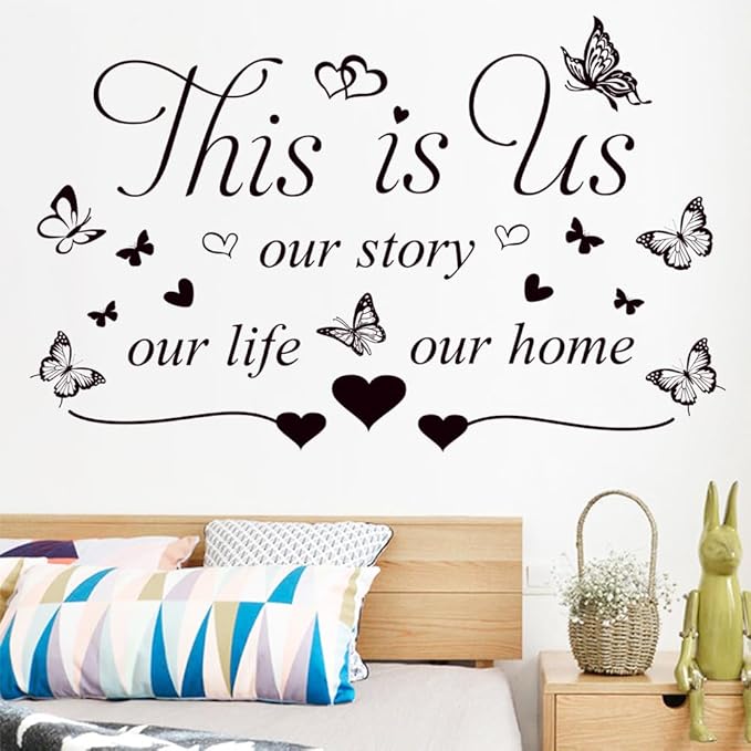 Inspirational Quote Wall Decals This is us a Little bit of Crazy Loud Whole lot of Love Wall Art Decal Vinyl Home Decoration Murals for Living Room Wall Stickers Bedroom Decor