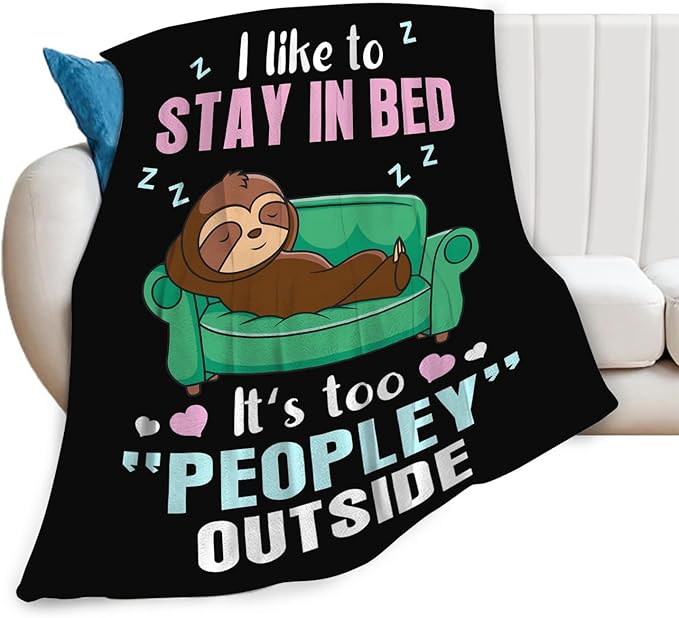 Funny Sloth Throw Blanket Sloth Gifts for Girls Boys Women Men Kids Adults Soft Flannel Fleece Blanket for Couch Sofa Bed Home Decor 50"x60"