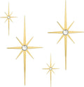 4 Pack Metal Star Wall Art 8 Pointed Starburst Wall Decor Set with 2 Large & 2 Small Pieces Mid Century Celestial Metal Wall Sculpture for Bedroom Living Room Office Gallery Wall