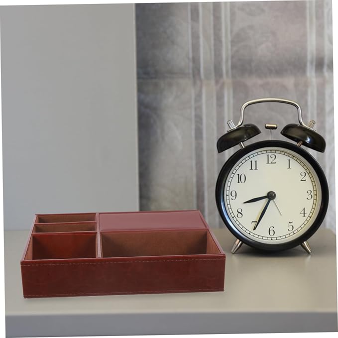 Nightstand Jewelry Box Faux Leather Storage for Phone Keys Wallet Watch Glasses Multi-compartment Organizer for Home and Office for Jewelry and Accessories Storage