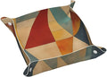Mid Century Modern Geometric Art Tray Men's Leather Valet Parking Portable Entrance Trays Bedside Storage Box