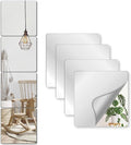 Unbreakable Mirror Tiles Self Adhesive,4 PCS 14”x12” Toddler Mirror For Classroom Decor, Peel And Stick On Small Mirrors For Wall Decor, Shatterproof Plastic Mirrors Stickers for Kids Decorative