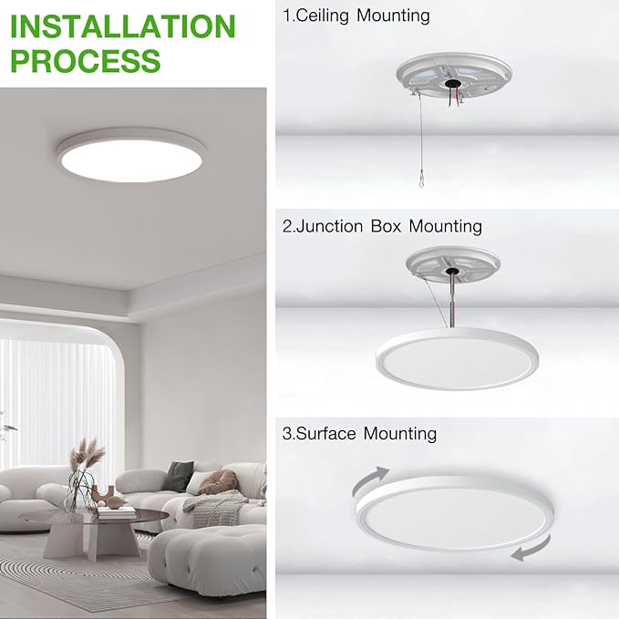 4Pack 15.8Inch LED Flush Mount Ceiling Light Fixture,32W 3200LM,Dimmable CCT 3000K/4000K/5000K,Round Flat Panel Light for Bedroom,0.7Inch Thin Modern Low Profile Ceiling Lights for Hallway,Kitchen