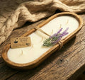 Dough Bowl Candle Co. Wooden Bowl Candle - 32 Oz. 17x5x2 6-Wick Large Lavender Soy Candles for Home Scented, Long Lasting Aromatherapy for Women and Men with Up to 80H Burn Time, Decoration Gifts