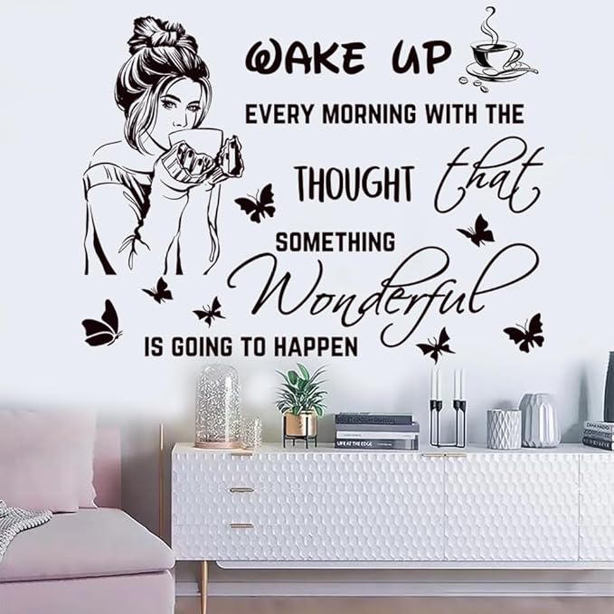 Inspirational Quotes Motivational Wall Stickers Letter Decals Vinyl Sayings Beauty Eye Stickers for Women Bedroom Girls Bathroom Beauty Salon Decoration