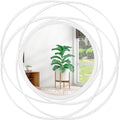 Wall Mirror Modern Metal Frame Arts Circle Mirror for Wall Decorative Home Living Room Balcony Bedroom Bathroom Hallway Farmhouse Entryway Gold 16” x 16”