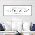 As for Me and My House We Will Serve the Lord Wall Decor 40"×15" Bible Verse Sign Christian Large Wood Framed Scripture Religious Rustic Farmhouse Wall Hanging Art (Wood)