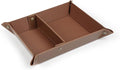 Londo Leather Tray Organizer - Practical Lightweight Water Resistant Computer Table Desk Storage Box for Wallets, Watches, Keys, Coins, Cell Phones and Office Equipment