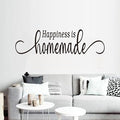 Family Wall Stickers for Living Room: Inspirational Home Quotes Vinyl Art Wall Decals for Kitchen Dining Room Bedroom Bathroom Apartment - Happiness is Homemade 35" X 9.8"