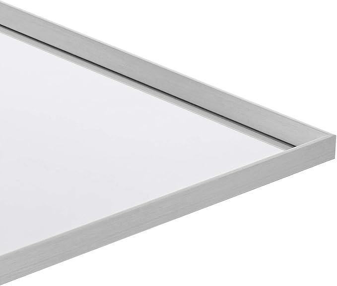 Amazon Basics Rectangular Wall Mount Mirror for Bedroom, Living Room, Entryway, 24" x 36", Peaked Trim, Nickel, Hangs Horizontally or Vertically
