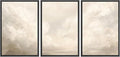 MUDECOR Framed Wall Art Print Set Neutral Cloudscape Soft Beige Abstract Sky Illustrations Modern Art Boho Decorative Colorful Chic for Living Room, Bedroom, Office - 24"x36"x3 Black