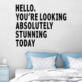 Inspirational Quotes Bedroom Wall Stickers: Women Beautiful Home Positive Vinyl Art Wall Decals - Living Room Bathroom Kitchen Family Wall Decor - Hello You Look Great Today 18" X 15"
