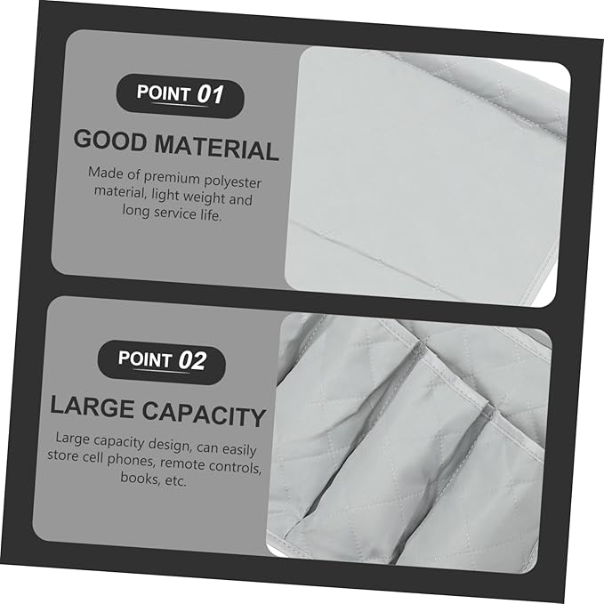 Amosfun 3pcs Storage Pouch Organizer Hanging Bag Zipper for Dorm Bedside Home Sofa Hospital Practical and Grey