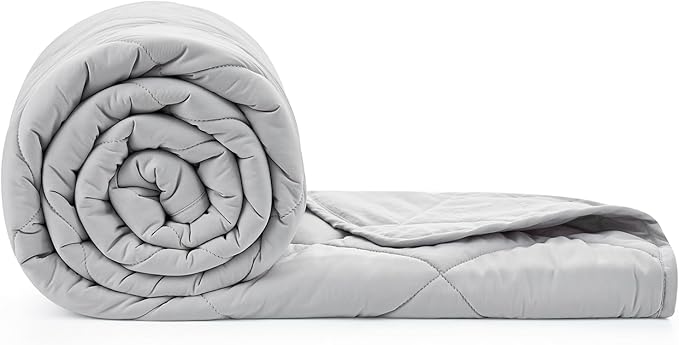 Cozy Bliss Cooling Blanket for Hot Sleepers 40"x60", Q-Max 0.45 Cooling Comfort for Pet, Cold Blankets for Night Sweats Sleeping, Ultra-Cool Lightweight Breathable Blanket for Travel, Cool Grey